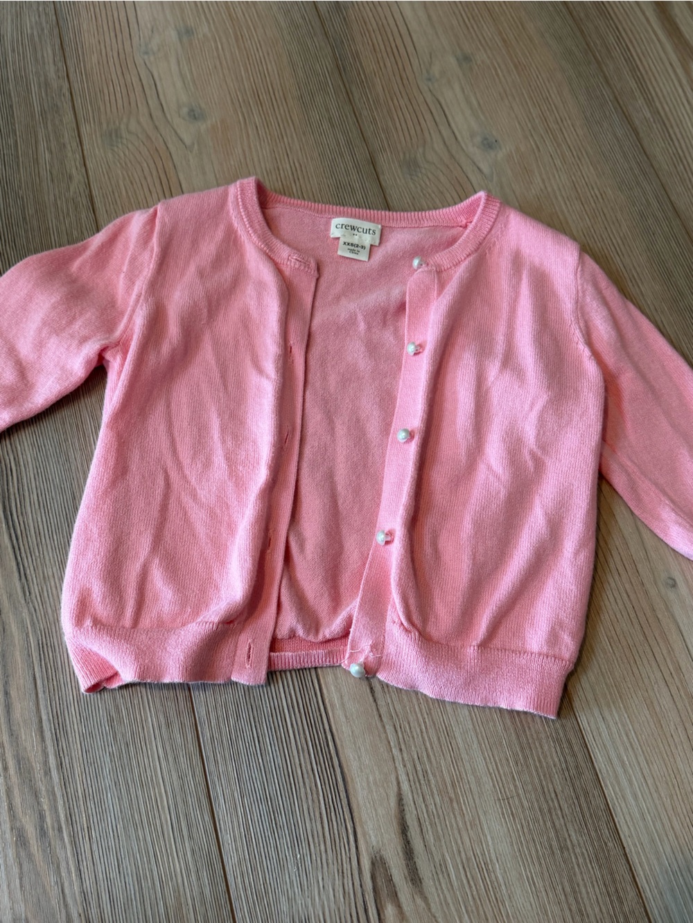 Crewcuts Kid’s Pink Pearl-Button Cardigan